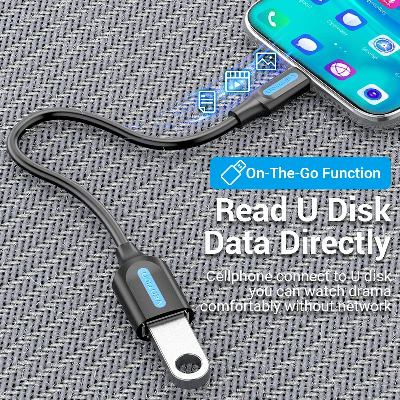 Vention OTG USB Type C 3.1/3.0 Adapter, 5Gbps Transfer for iPhone 15, Samsung, MacBook, and More