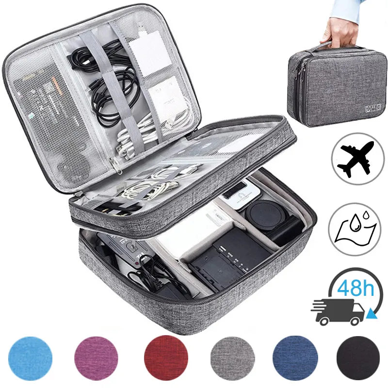 Waterproof Cable Storage Bag: Portable Organizer - Travel-Friendly Electronic Organizer