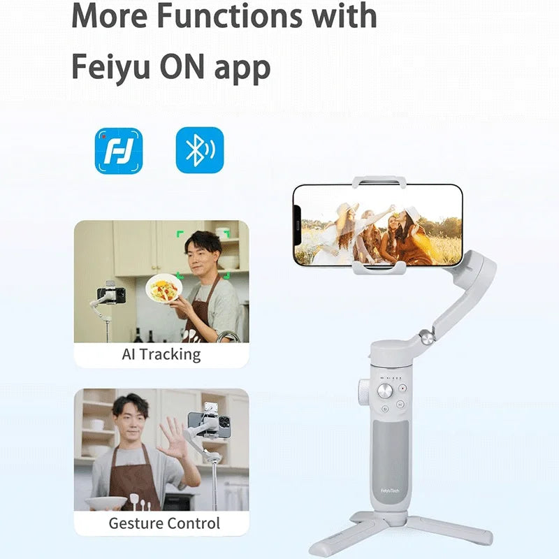 FeiyuTech VB4SE Kit 3-Axis Mobile Gimbal Stabilizer for iPhone 15, Samsung, Huawei & Xiaomi Phones