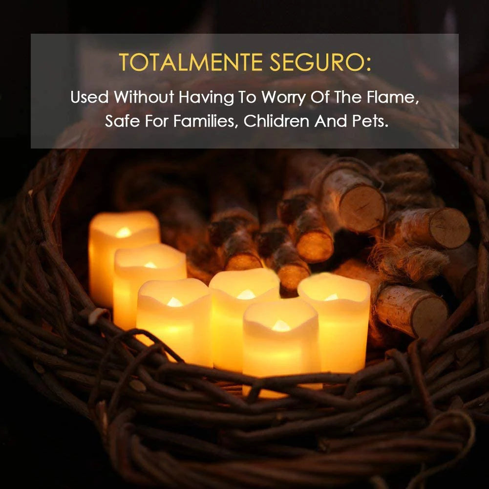 24Pcs/Set Flameless LED Candle Creative wishing Led Tea Light Warm White Flameless Candle Light