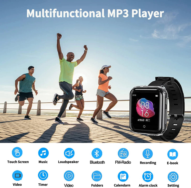 RUIZU M8 MP3 Player with Bluetooth – Touch Screen Wearable Mini Music Player