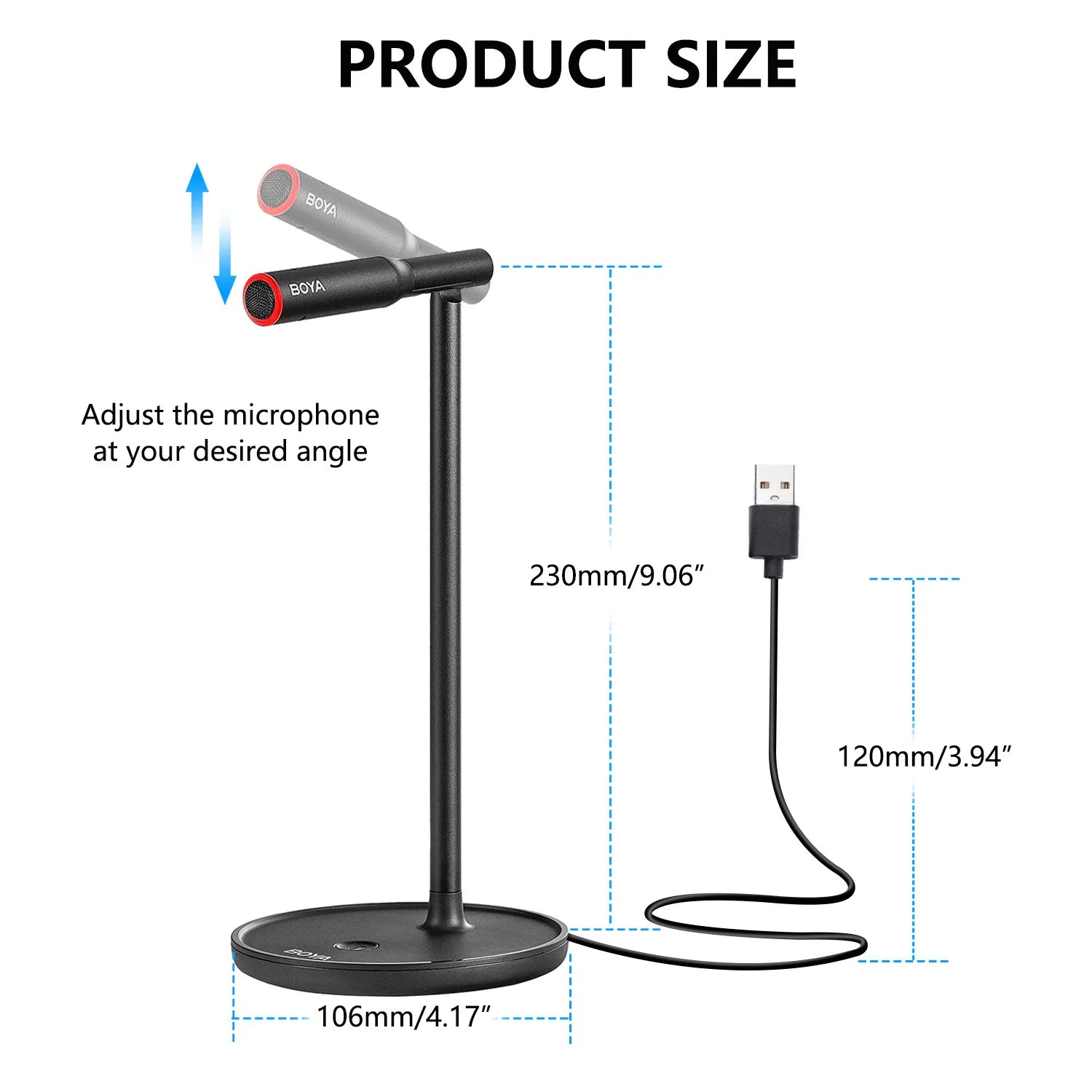 BOYA BY-CM1 Condenser Desktop USB Microphone for PC Window Mac Laptop YouTube Recording Podcast