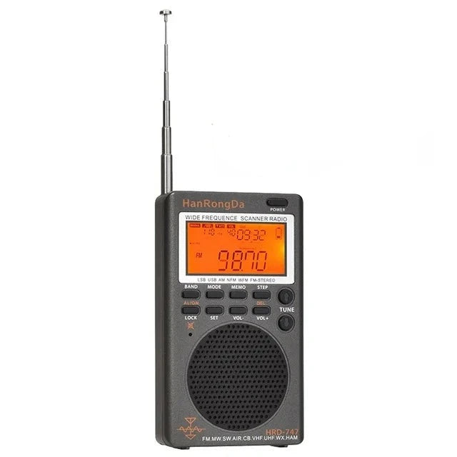 HRD-747 Portable All-Band Digital Radio with SSB, Shortwave, FM, LSB, AIR, CB, VHF, UHF, & NOAA