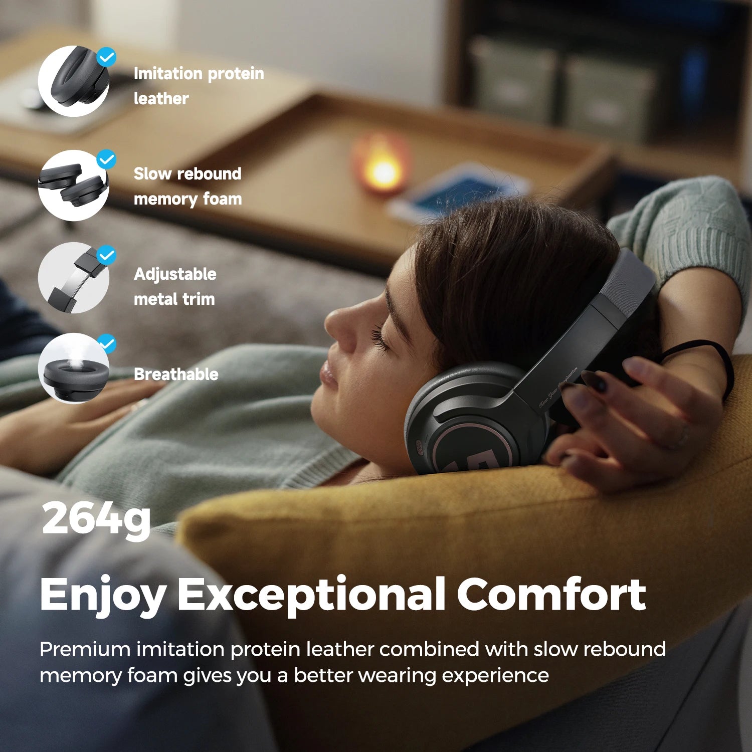 SOUNDPEATS Space Headphones – Bluetooth 5.3, Hybrid ANC, 123H Play, Multipoint Connection