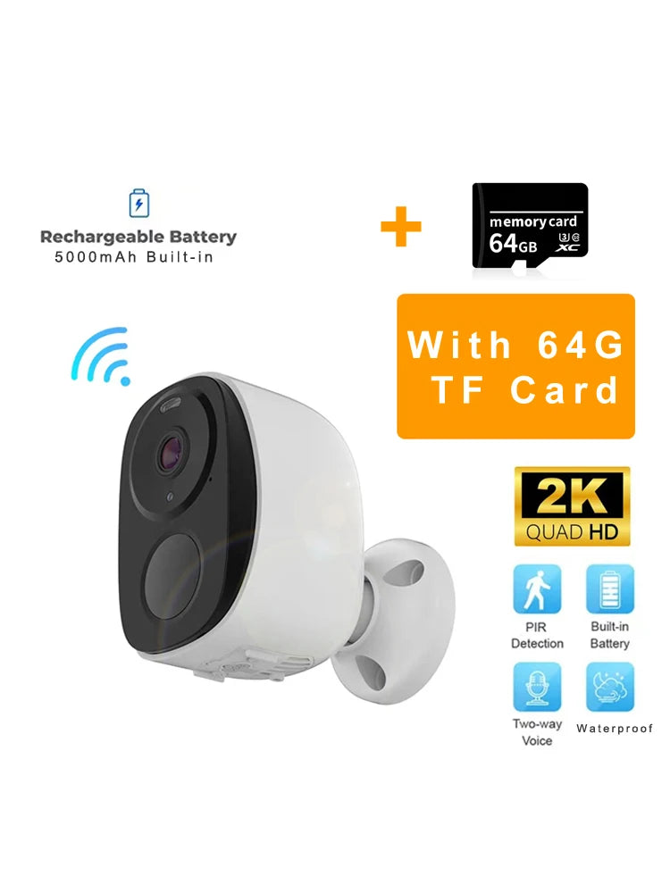 Wireless Outdoor Security Camera, 2K 3MP with Spotlight, Siren, and 2-Way Audio, Waterproof Design