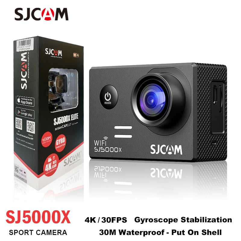 SJCAM SJ5000X Elite Action Camera: Waterproof 4K Outdoor Sports Cam with Anti-Shake and 8x Zoom