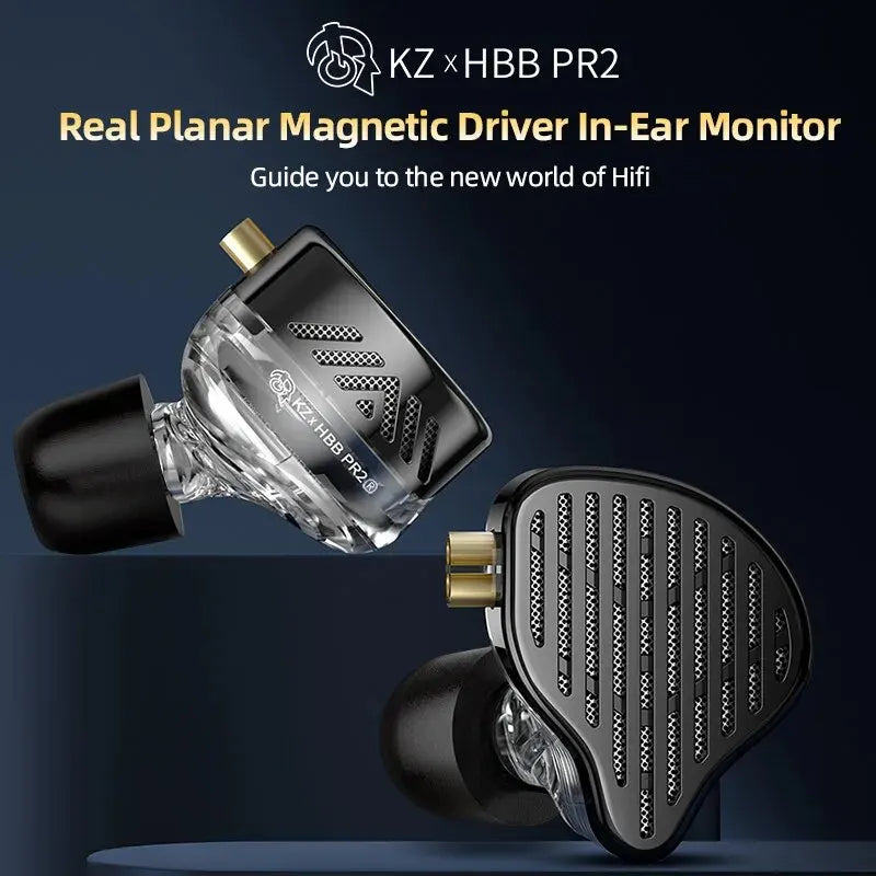 KZ X HBB PR2 In-Ear HiFi Bass Earphones with 13.2mm Planar Driver & Volume Control