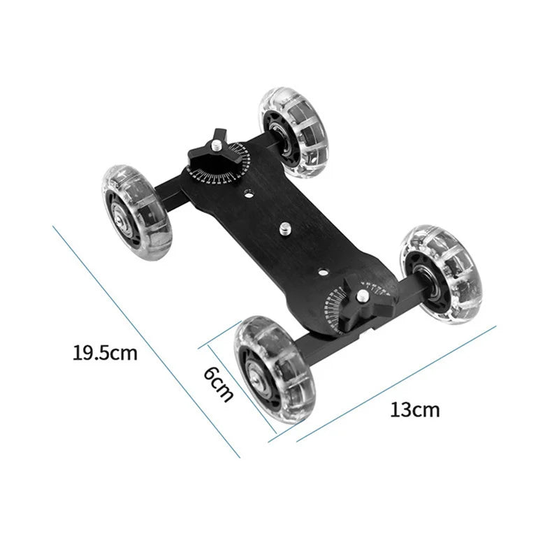 Mobile Rolling Camera Dolly Stabilizer – Mini Video Car Slider with Magic Arm