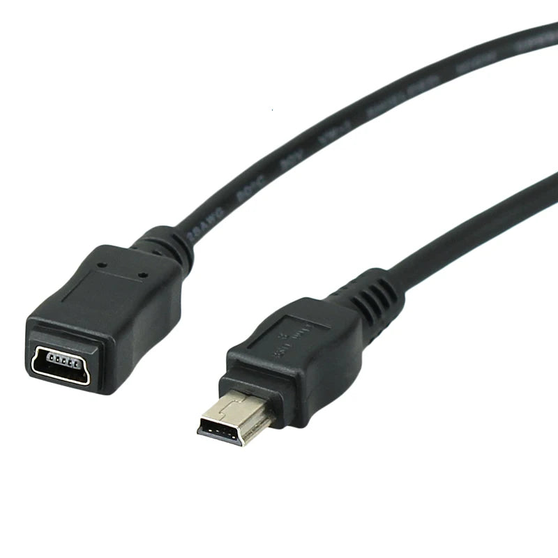 MINI USB 5 Pin Male to Female Data Sync Charger Extension Cable Applicable to GPS Navigator