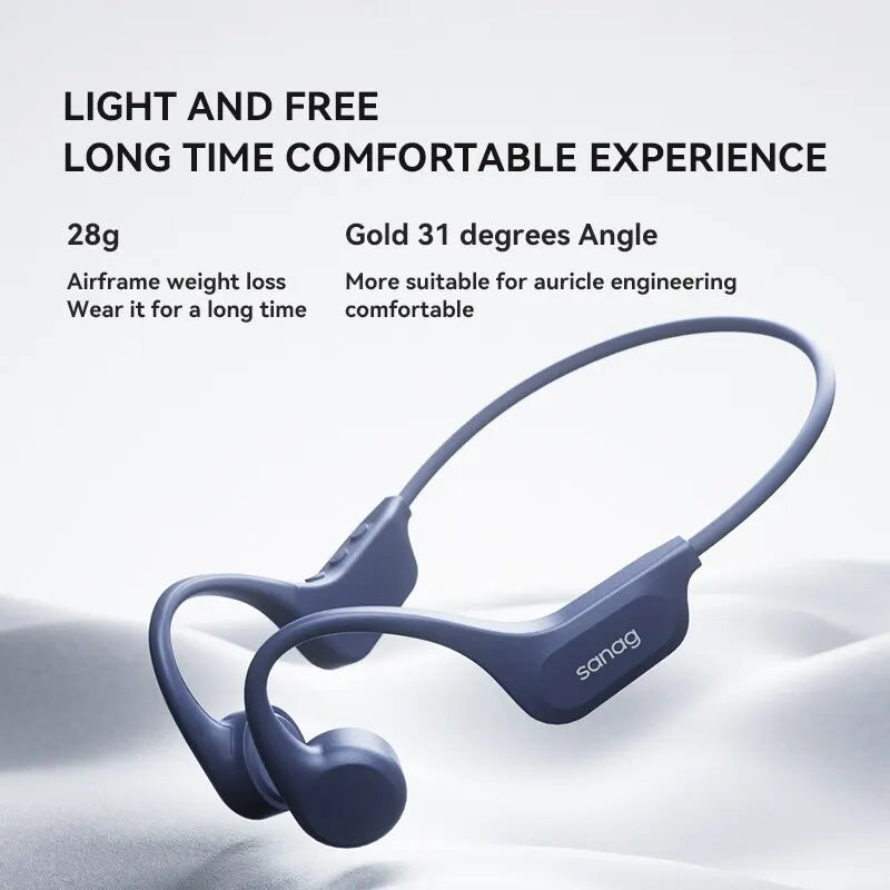 Sanag B60 Pro Bone Conduction Earphone IPX8 Wireless Open Headset Bluetooth 5.3 Swimming Bluetooth