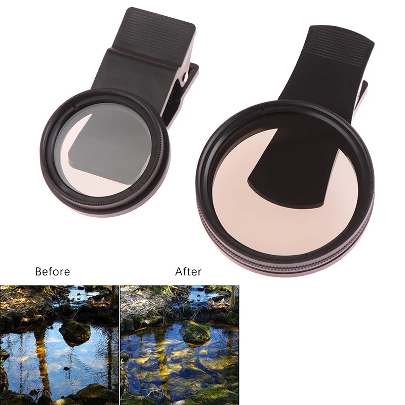 Universal with Clip Portable Professional Phone Polariser Wide Angle Lens 37/52MM CPL Camera Filter