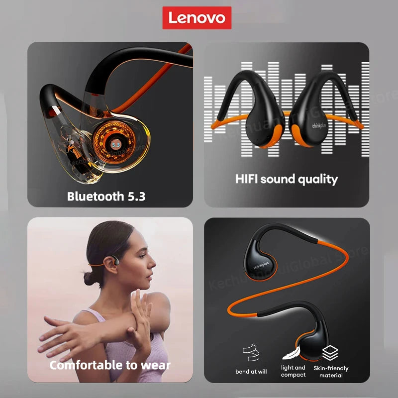 Lenovo X7 Air Conduction Headphone Wireless Bluetooth 5.3 Earphones Bone Conduction Sports Headset