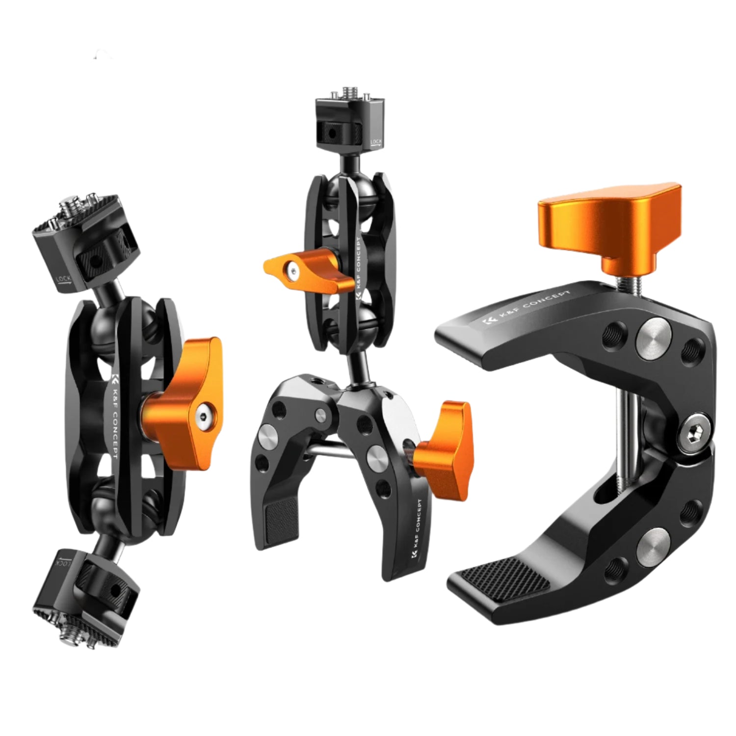 K&F Concept Multi-Functional Super Clamp with 360° Dual Ball Head Magic Arm for GoPro and Phones