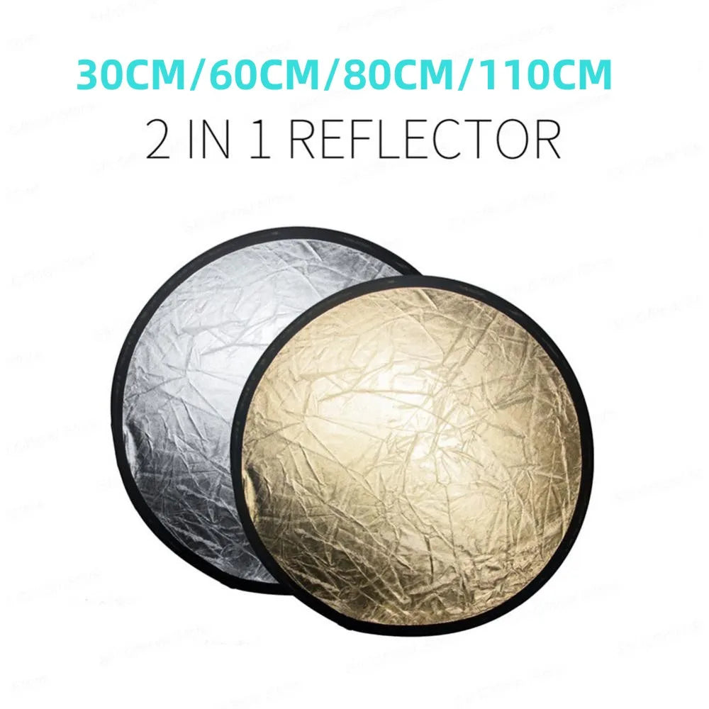 RF01 24" Reflector 5in1 30CM 60CM 80CM 110CM Silver, White & Gold Portable Collapsible Soft Light