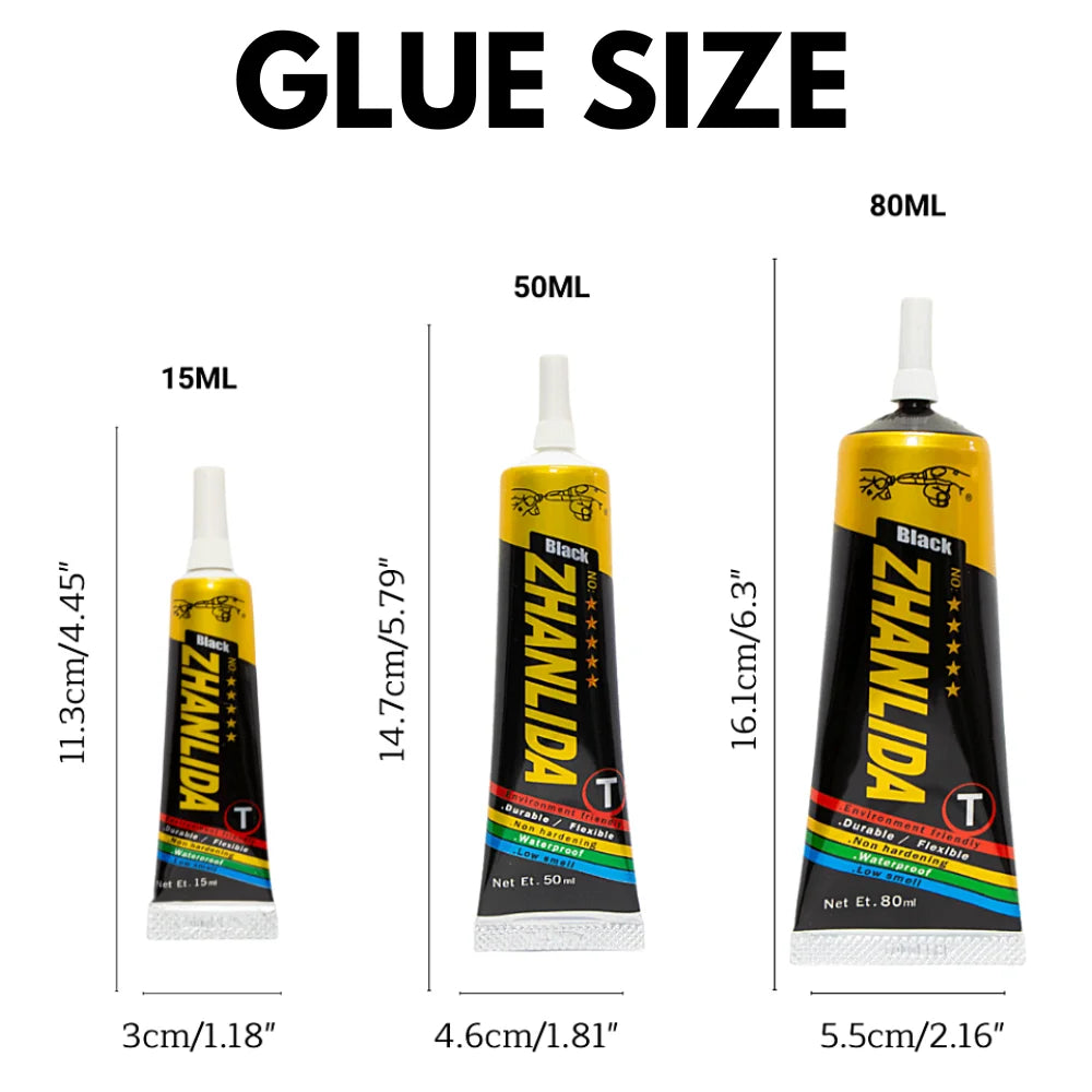 15ML/50ML/80ML Zhanlida T Hard Black Contact Glue Universal Diy Cellphone Repair Leaks Light Glue