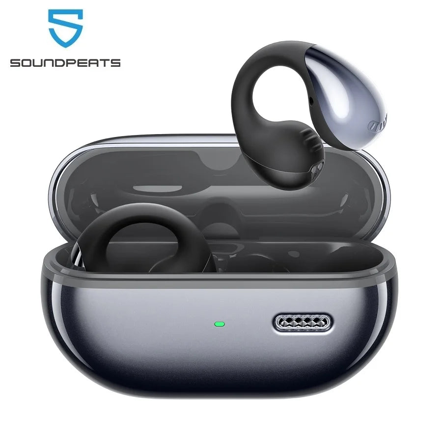 SoundPEATS PearlClip Wireless Earbuds: Bluetooth 5.4 Open-Ear Sports Earphones Dual-Connection & Mic