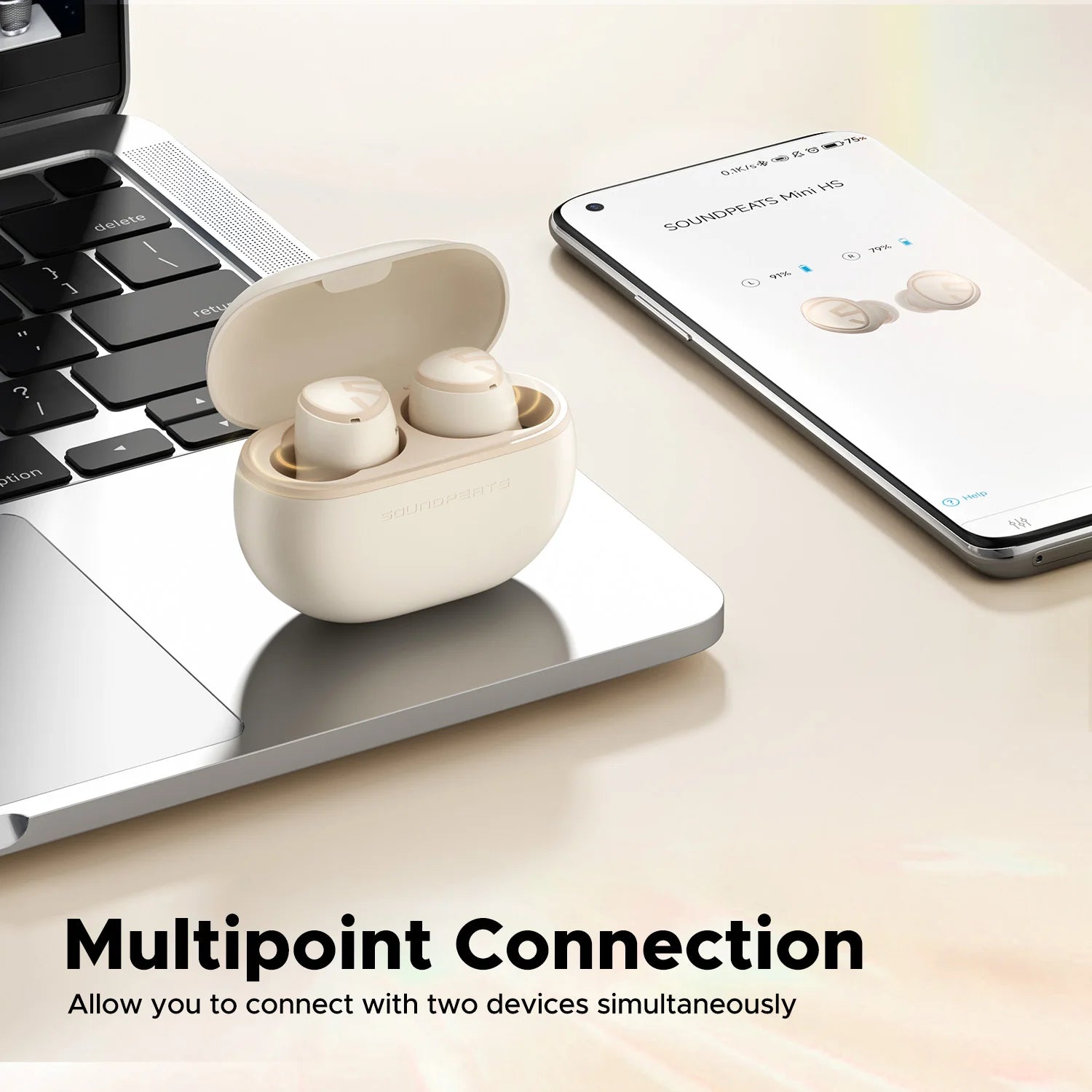 SOUNDPEATS MINI HS Wireless Earbuds – BT 5.3, AI Noise Cancelling, Hi-Res LDAC, 36H Playtime