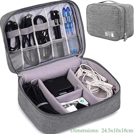 Waterproof Cable Storage Bag | Portable Travel Organizer for USB, Chargers & Accessories