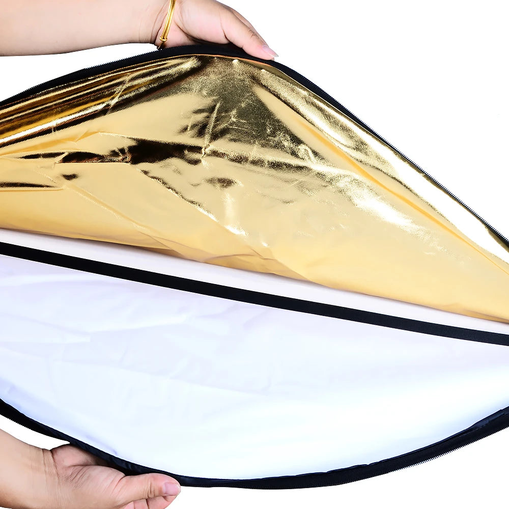 RF01 24" Reflector 5in1 30CM 60CM 80CM 110CM Silver, White & Gold Portable Collapsible Soft Light