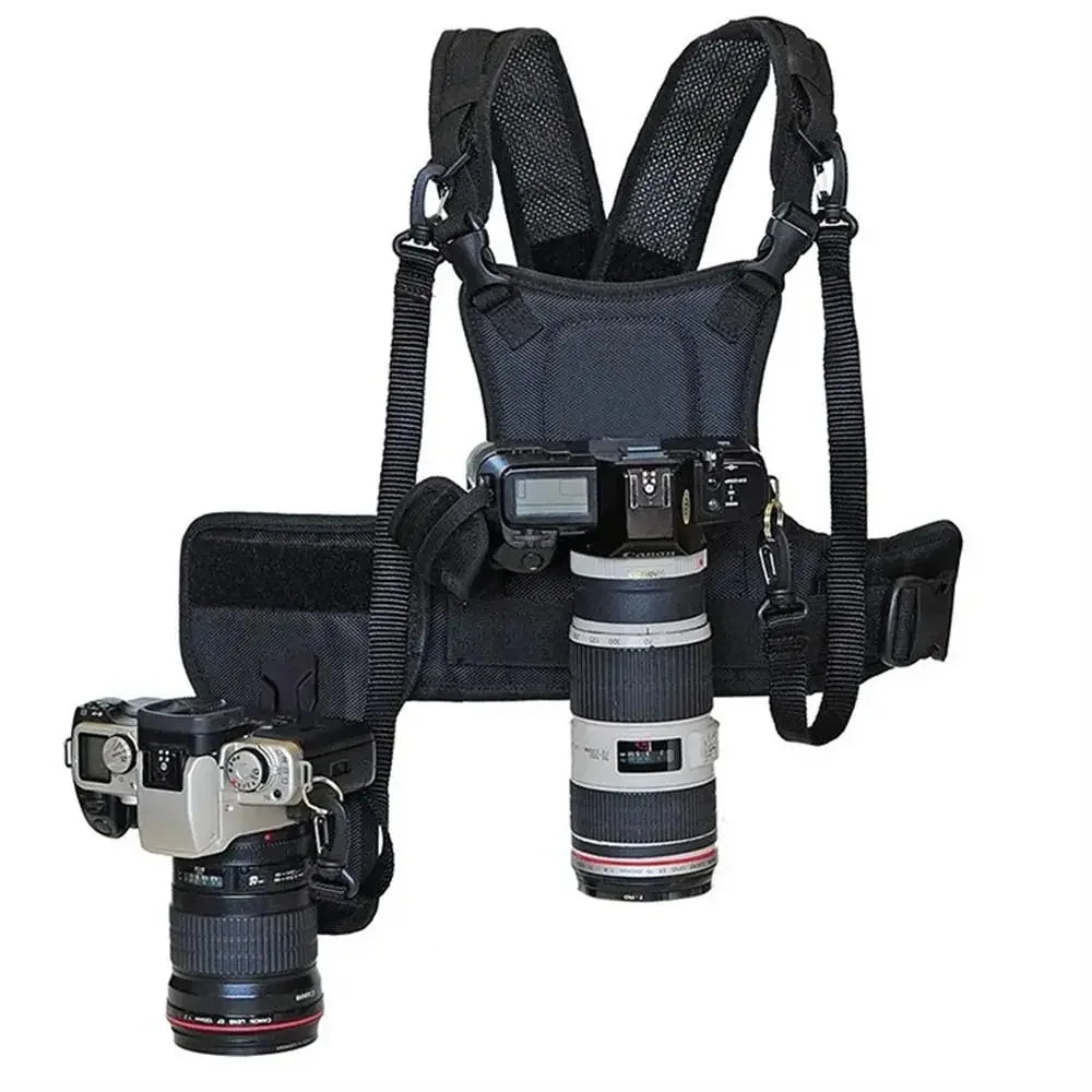 Carrier II Multi Dual Camera Chest Harness – Quick Strap & Side Holster for DSLR Cameras