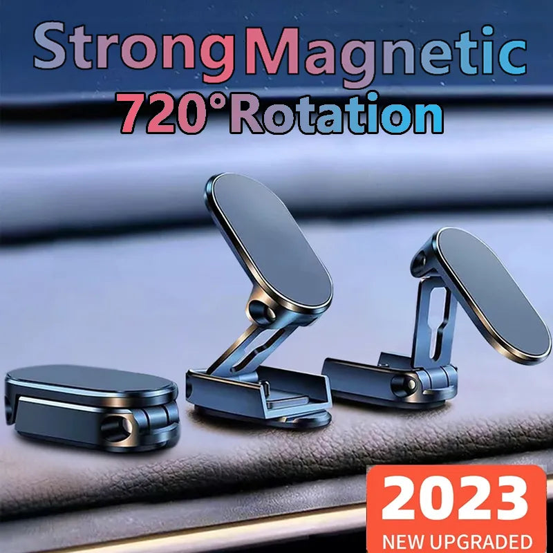 Metal Magnetic Car Phone Holder Folding Magnet Phone Stand in Car GPS Support 360° Rotatable Mount