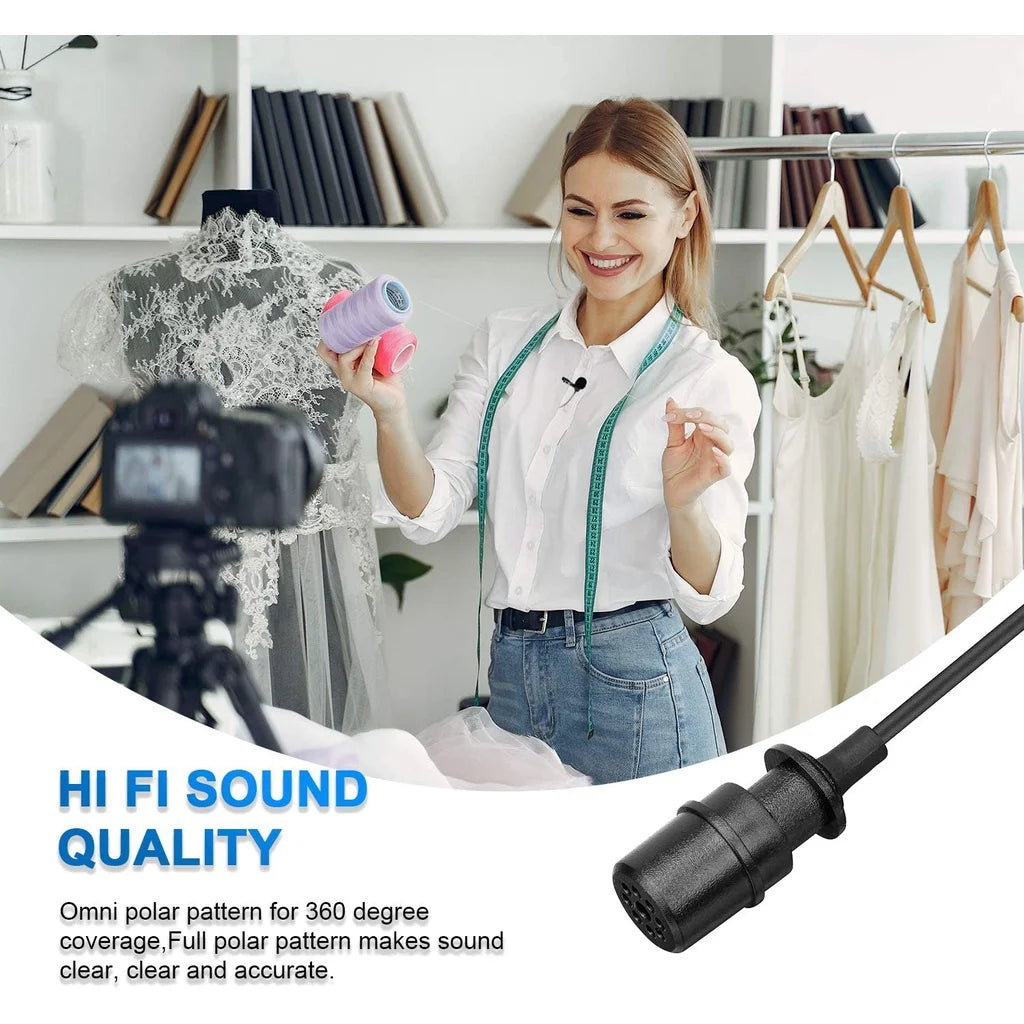 BOYA BY-M1 Condenser Lavalier Lapel Clip-on Microphone 3.5mm TRRS 6M Mic for PC, iPhone & DSLR