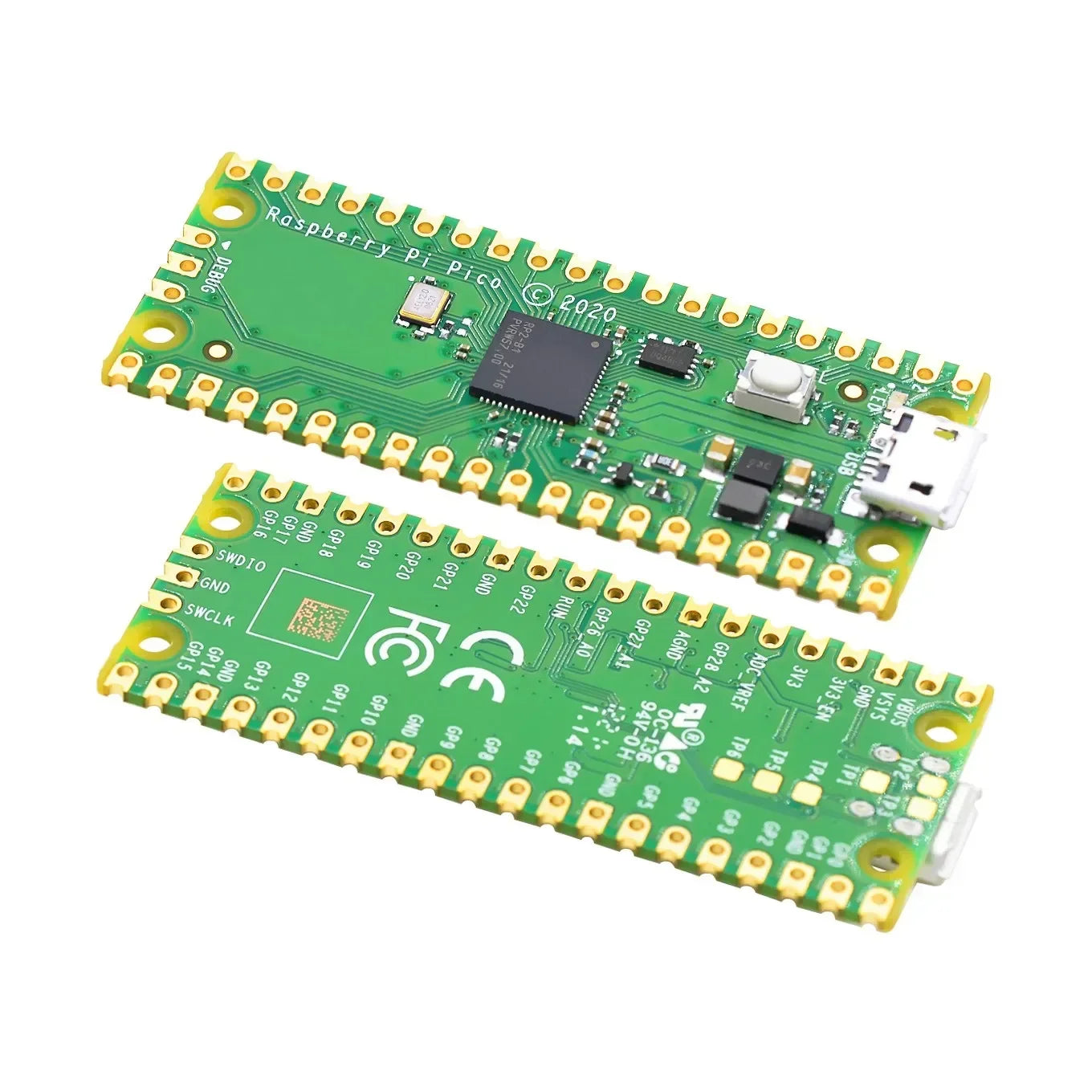 Raspberry Pi Pico RP2040 Dual-Core Microcontroller Board with GPIO, Flash, and Low-Power Design