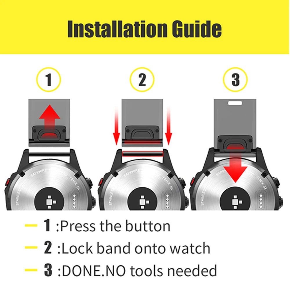 Watchband For Garmin Fenix 6 6X Pro 5 5S 5X Plus 3HR Fenix7 7X Silicone Quick Release Watch Strap