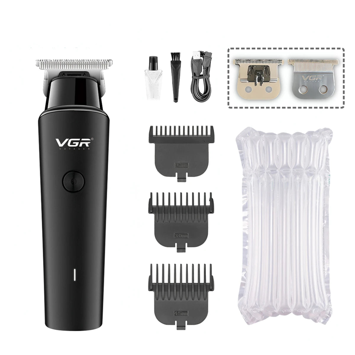 VGR Hair Trimmer Cordless Clipper 0mm Cutting Machine USB Rechargeable Barber Trimmer V-933