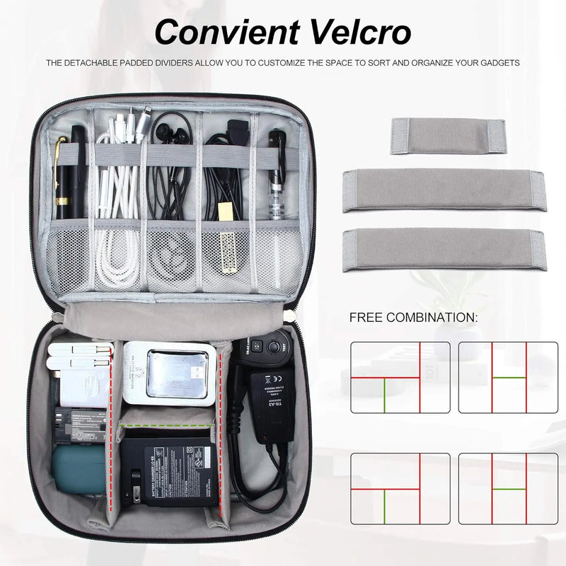 Waterproof Cable Storage Bag | Portable Travel Organizer for USB, Chargers & Accessories