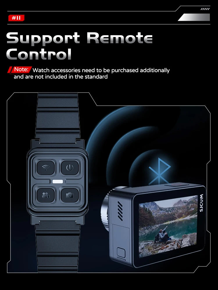 SJCAM SJ11 Active Action Camera: Waterproof 4K Sport Cam, Touch Screen, Anti-Shake, Motion Detection