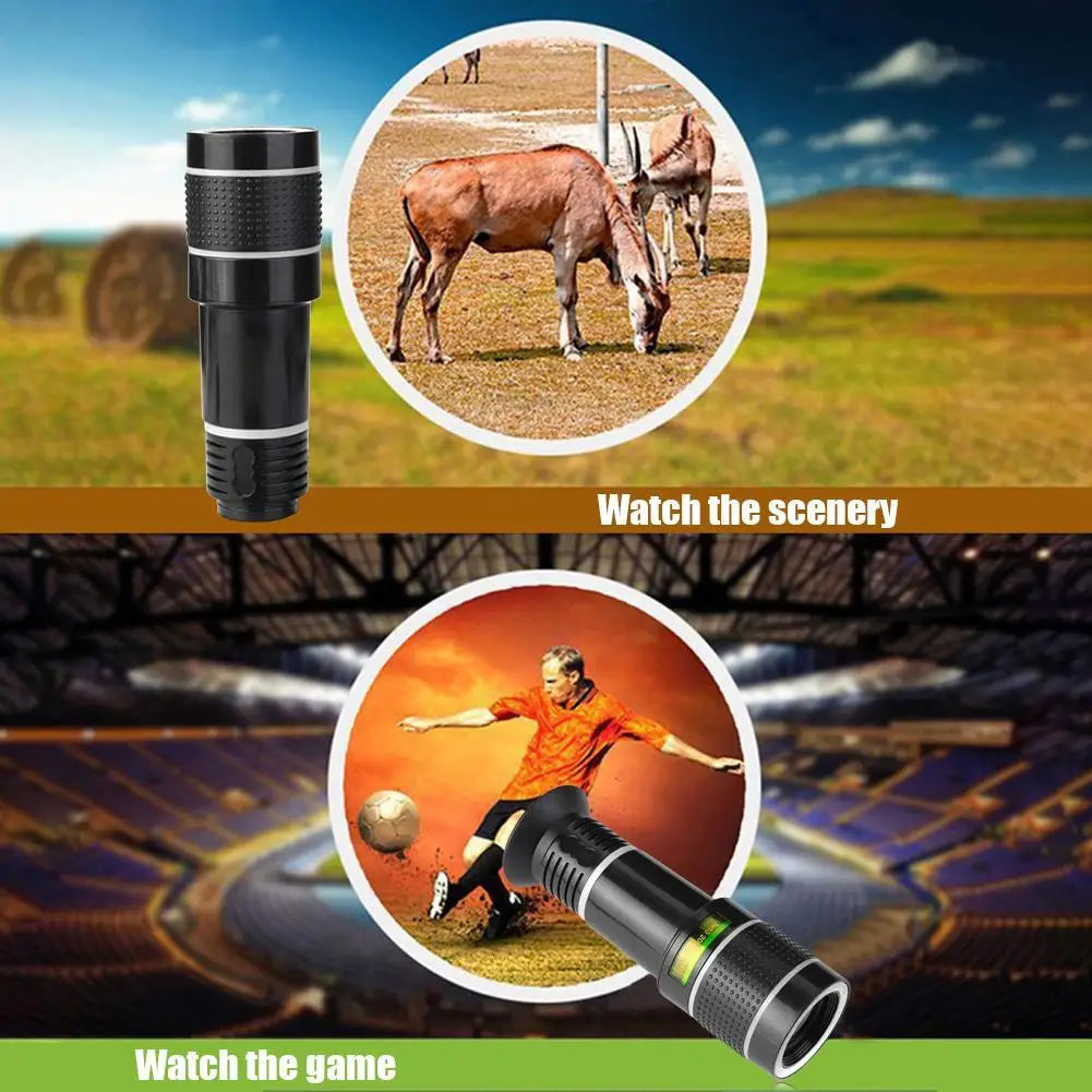 Lens Universal Clip 20X/12X Zoom Phone Camera Telephoto Lens Monocular Telescope Lens Kit