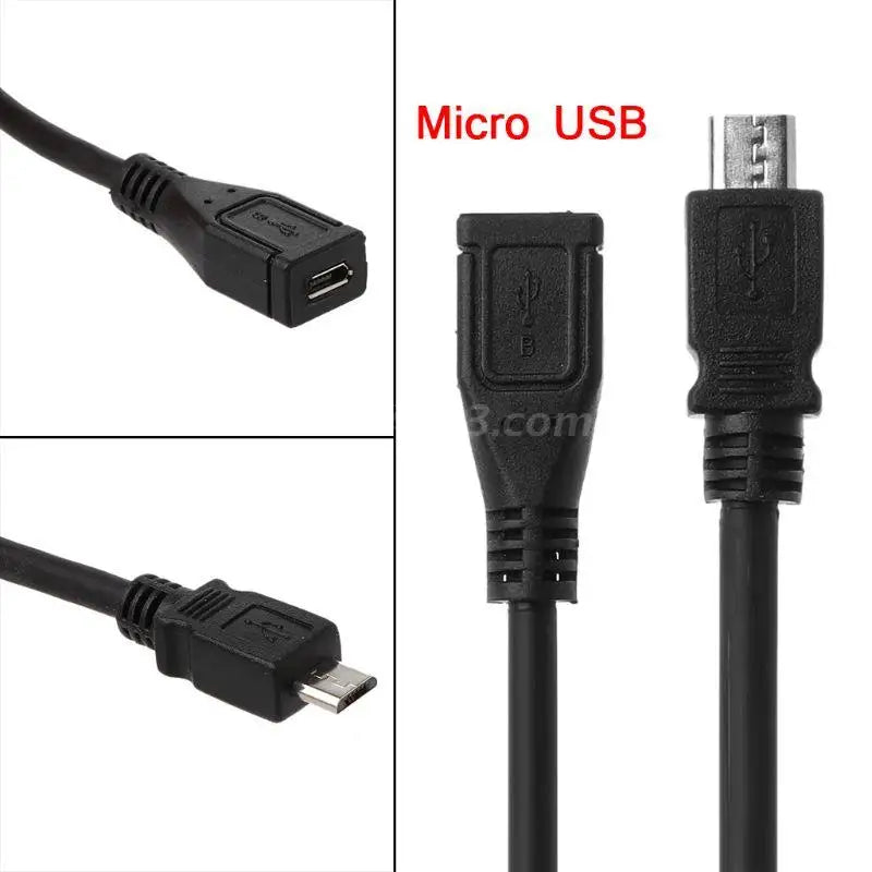 Micro USB Female to Male Data Sync Extension Cable Cord 0.3m/1m/2m/3m/5m