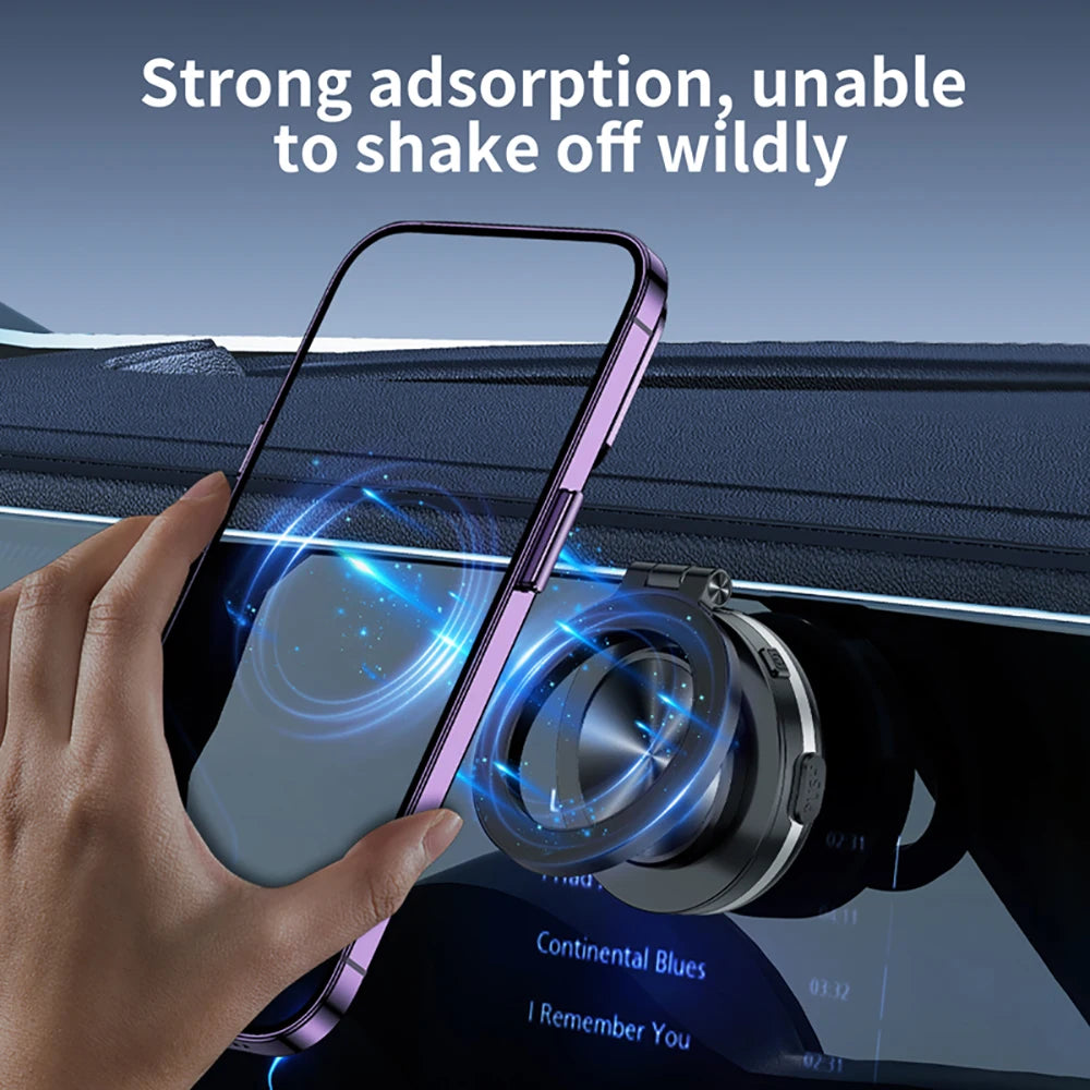 360° Rotatable Magnetic Car Phone Holder Vacuum Suction Adjustable Viewing Stand for Phones