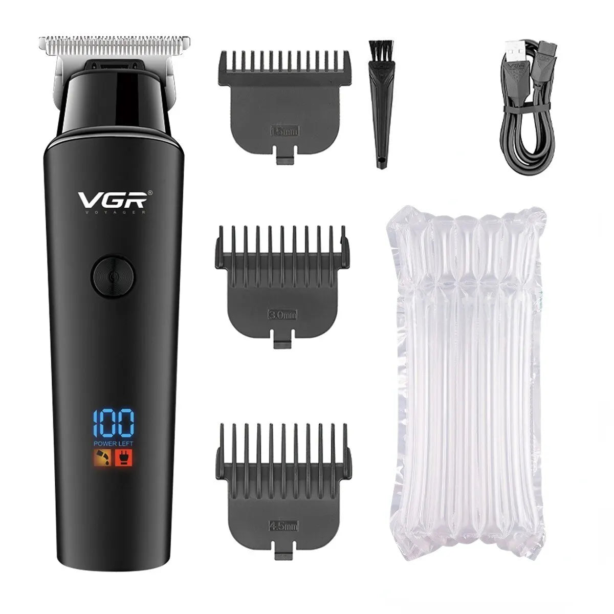 VGR Hair Trimmer Cordless Rechargeable LED Display Professional Electric Hair Clipper Trimmer V-937