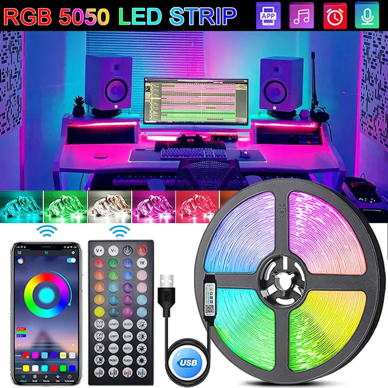 RGB Led Strip Lights 5050 USB Led Light WiFi APP Control Luces Led Flexible Lamp Tape