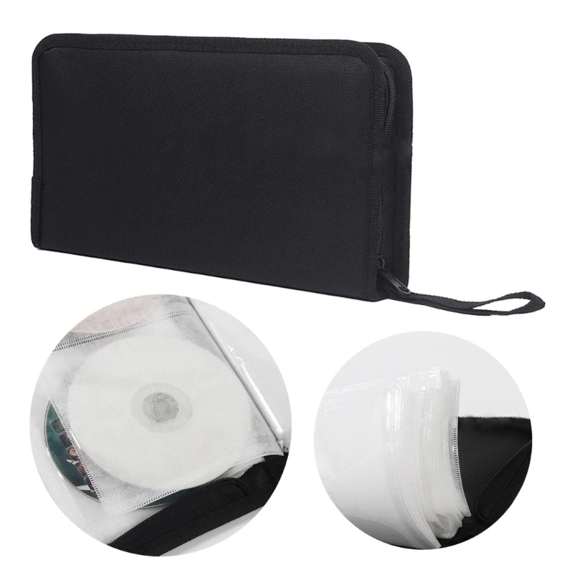 80Pcs CD DVD Discs Mercerized Handbag CD Storage Case - CD/DVD Case Organiser Case DVD CD Holder