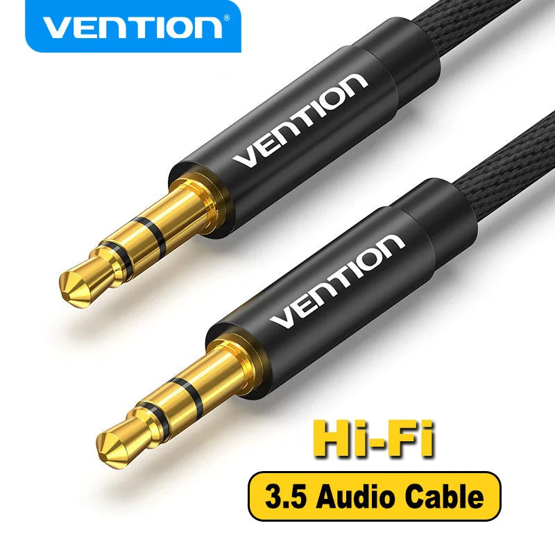 Vention 3.5mm AUX Cable Audio Jack Male to Male for JBL, Xiaomi, OnePlus, Car Speaker, Headphones