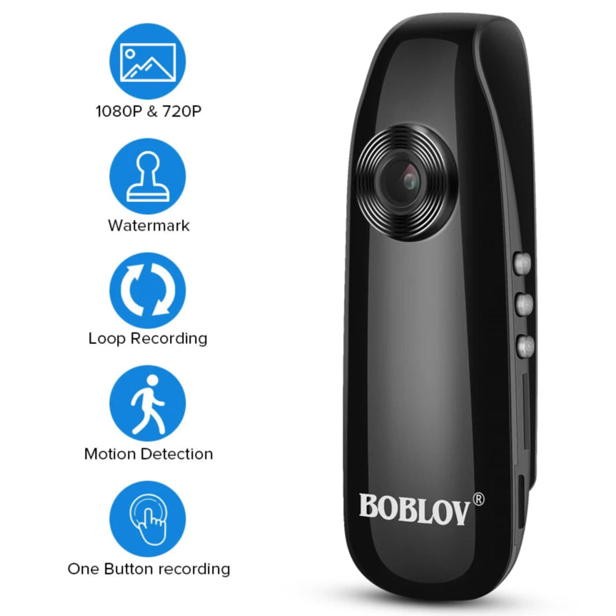 BOBLOV Mini Portable Body Camera 1080P Full HD Video Recorder with Motion Detection & Wide Angle