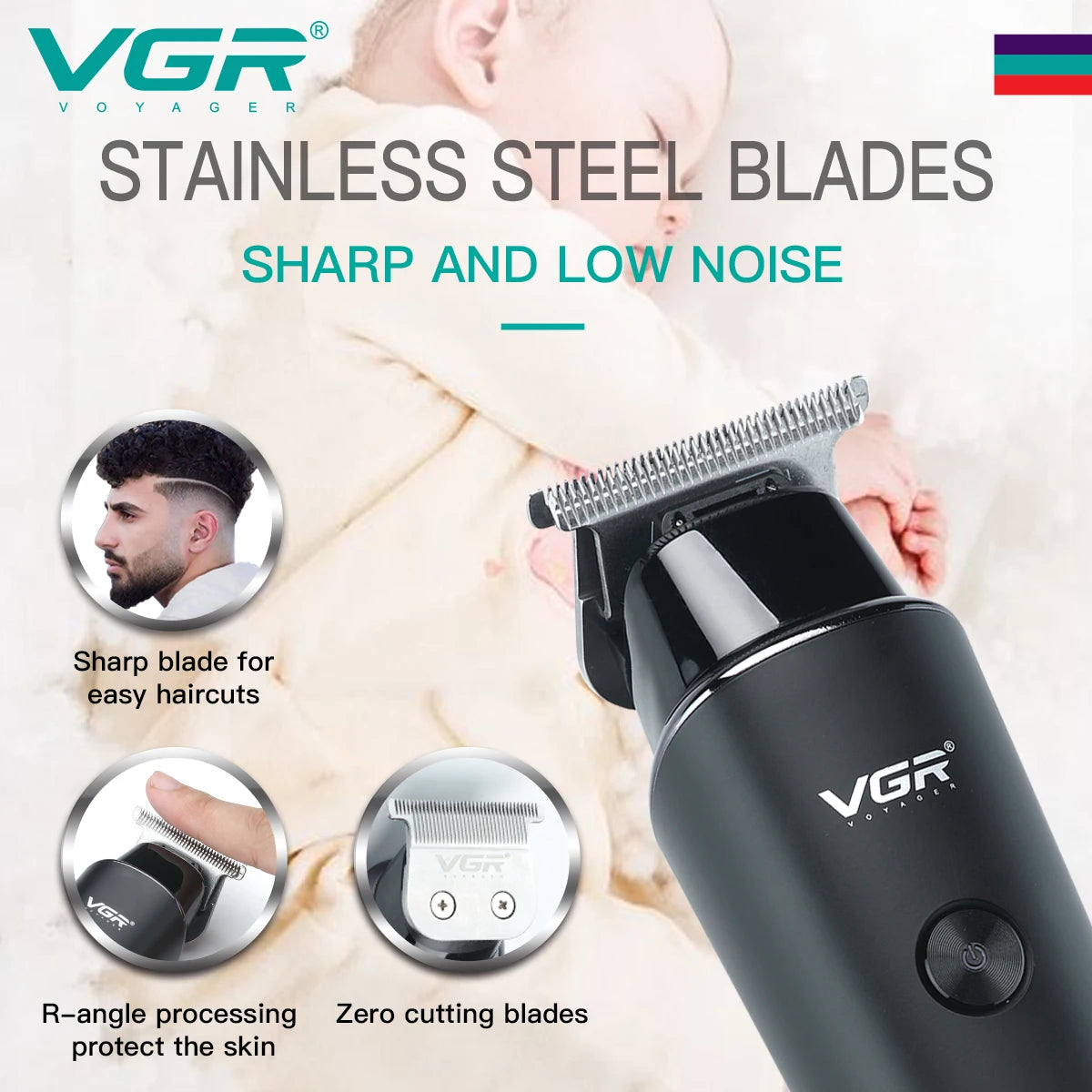 VGR Hair Clipper Rechargeable Beard Trimmer LED Display Barber Hair Cutting Machine V-937