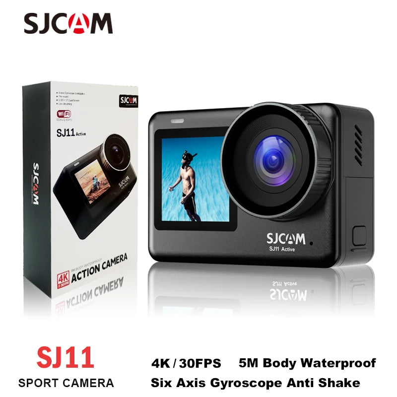 SJCAM SJ11 Active Action Camera: Waterproof 4K Sport Cam, Touch Screen, Anti-Shake, Motion Detection