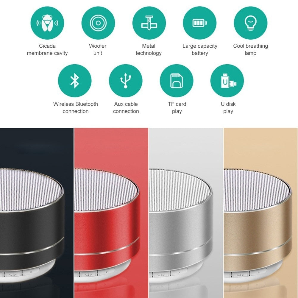 A10 Wireless Bluetooth Speaker Small Steel Cannon Subwoofer Portable Mini Gift Card Bluetooth