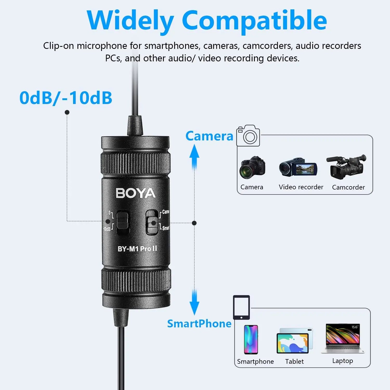 BOYA 3.5mm Lavalier Lapel Microphone for Mobile Phone. PC Laptop. Camera & Wired Microfon