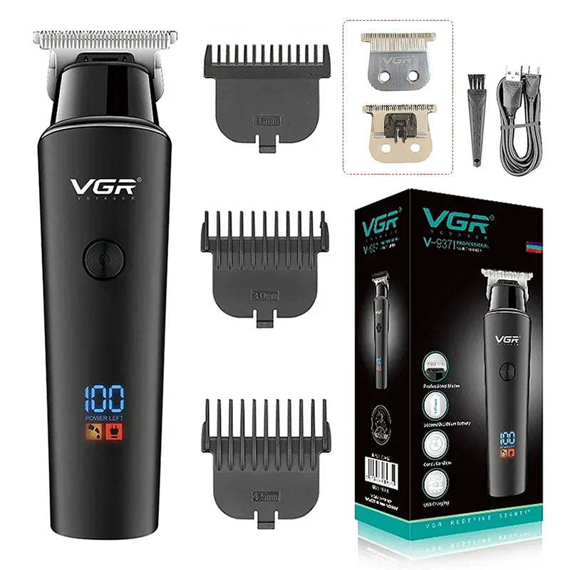 VGR Hair Clipper Rechargeable Beard Trimmer LED Display Barber Hair Cutting Machine V-937