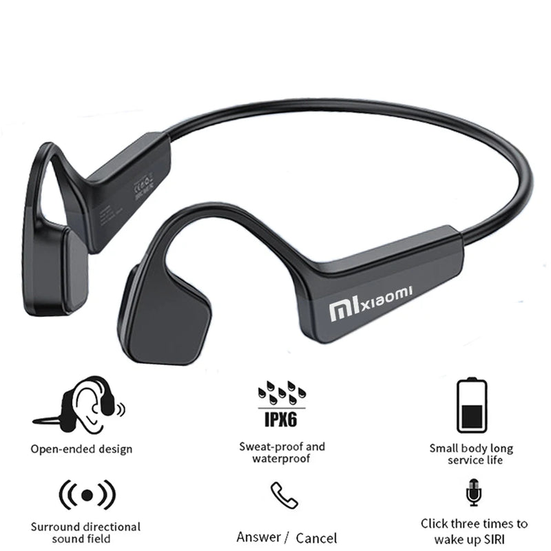 Bone Conduction Sport Headphone Wireless Earphone Bluetooth-Compatible Headset TWS Hands-free