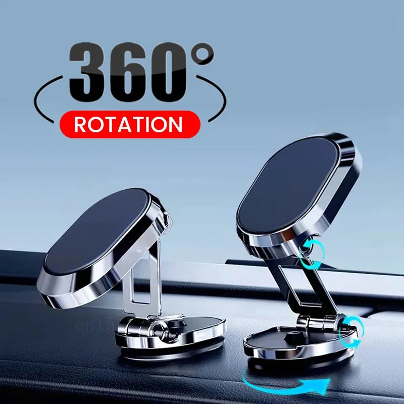 Metal Magnetic Car Mobile Phone Holder Folding Magnet Cell Phone Stand in GPS 360° Rotatable Mount