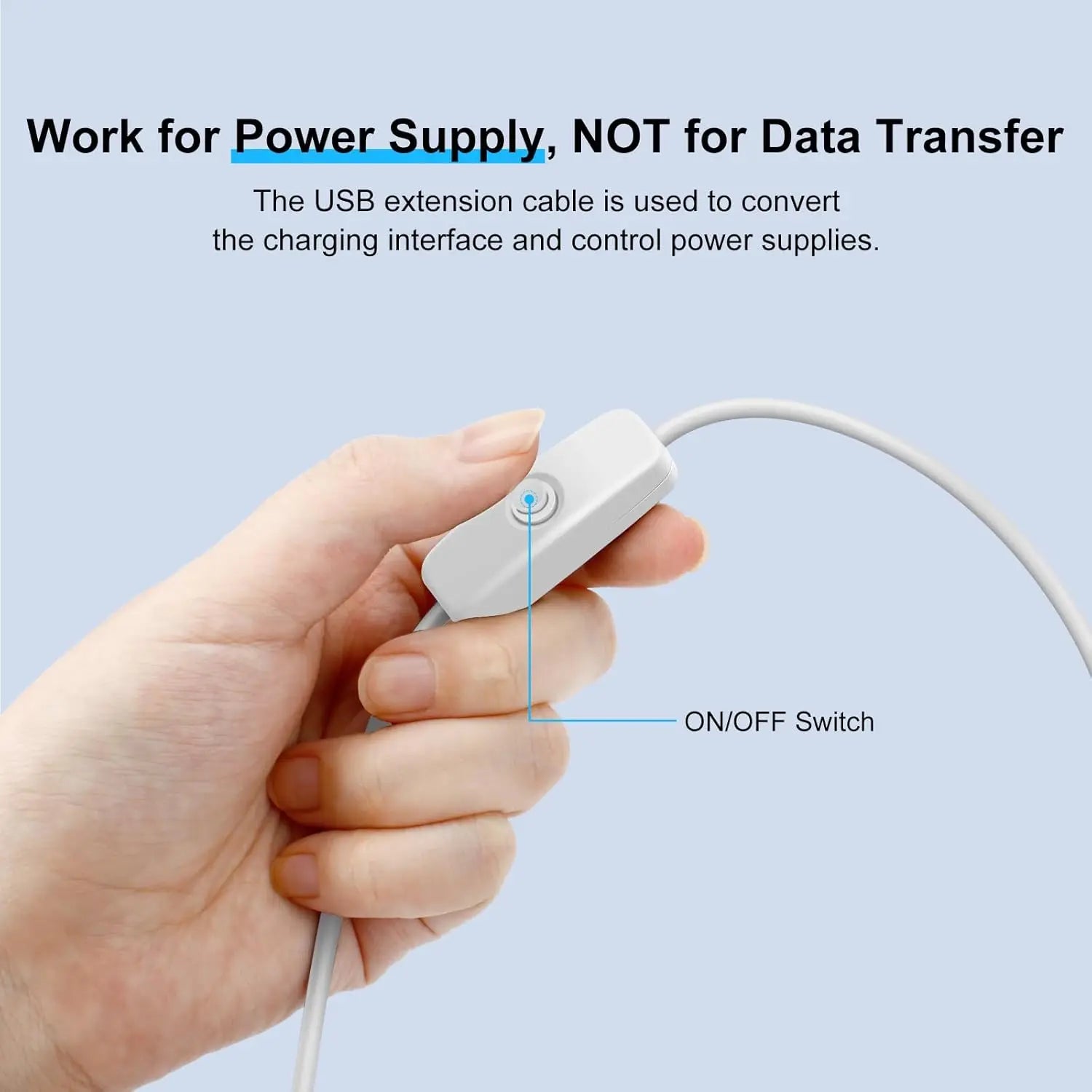 USB to Type C Switch Cable DC 5V 2A Power Supply Extension Wire On/Off Button Switch Electrical Line