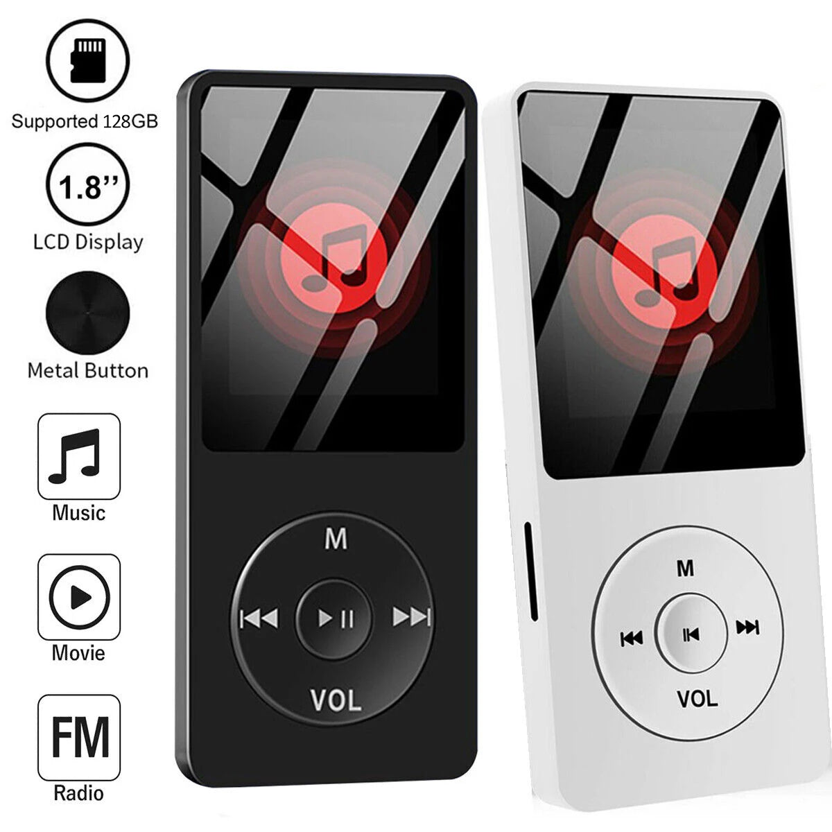 Portable Mini MP3 Player HiFi Bluetooth 4.0 Music Walkman with FM Radio, Recorder, eBook Reader