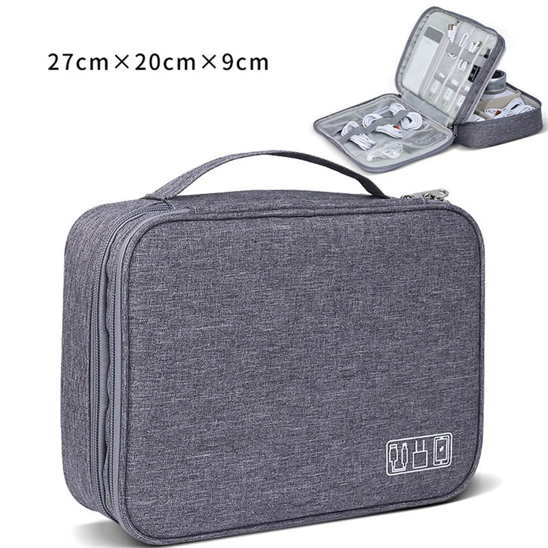 Waterproof Electronic Storage Bag | Portable Travel Cable Organizer for USB, Chargers & Accessories