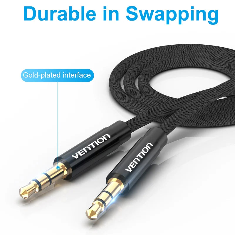 Vention 3.5mm AUX Cable Audio Jack Male to Male for JBL, Xiaomi, OnePlus, Car Speaker, Headphones